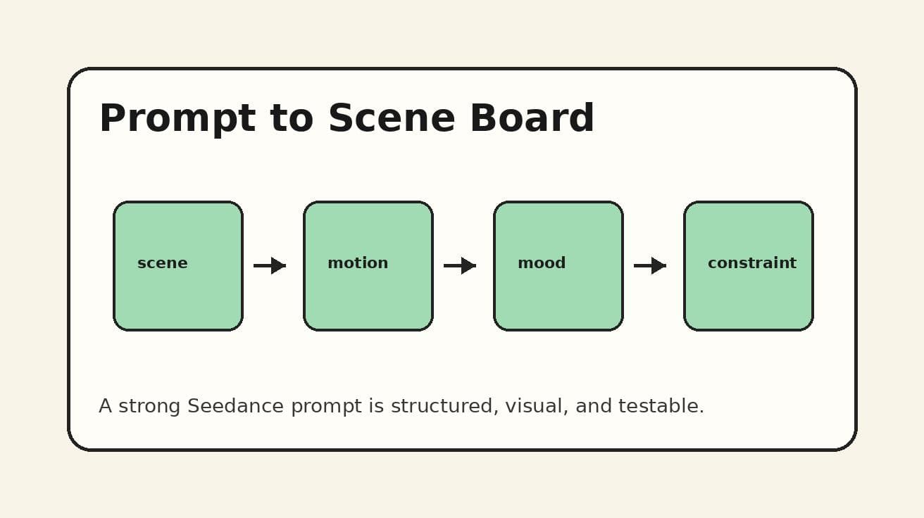 Workflow du générateur de prompts Seedance : créez des prompts vidéo IA réutilisables en 2026