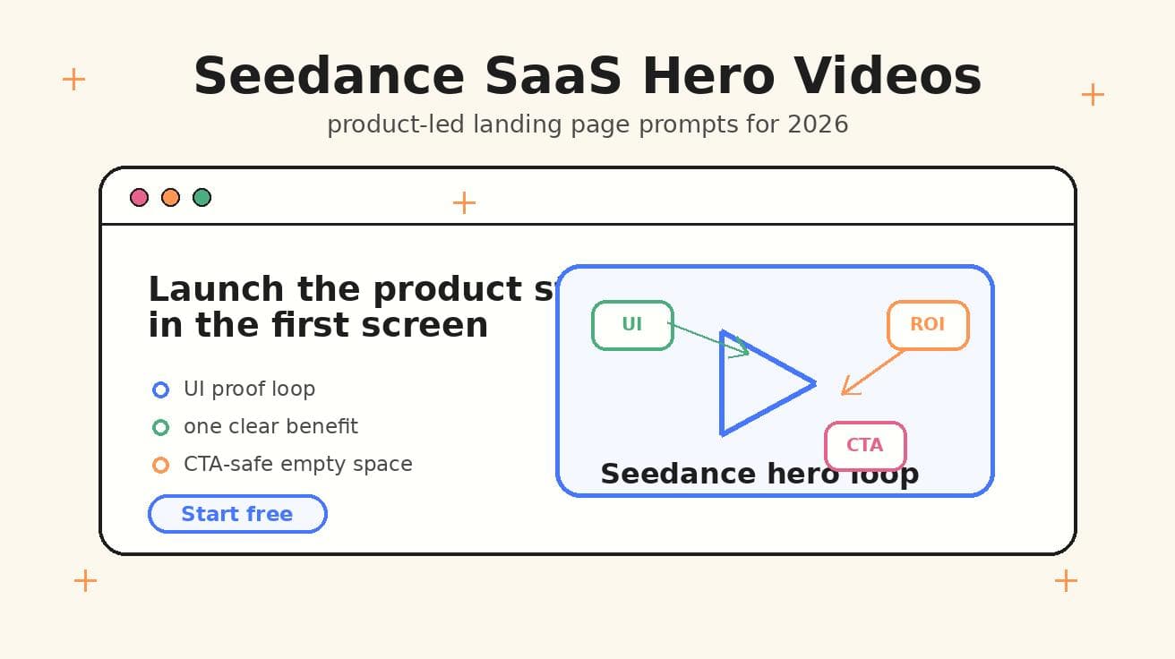 Seedance para videos hero de SaaS en 2026: prompts para landing pages orientadas al producto