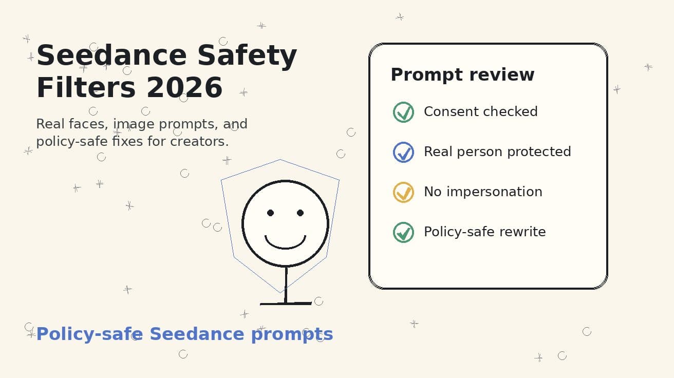 Seedance 안전 필터 2026: 실제 얼굴, 이미지 프롬프트 및 정책 준수 수정